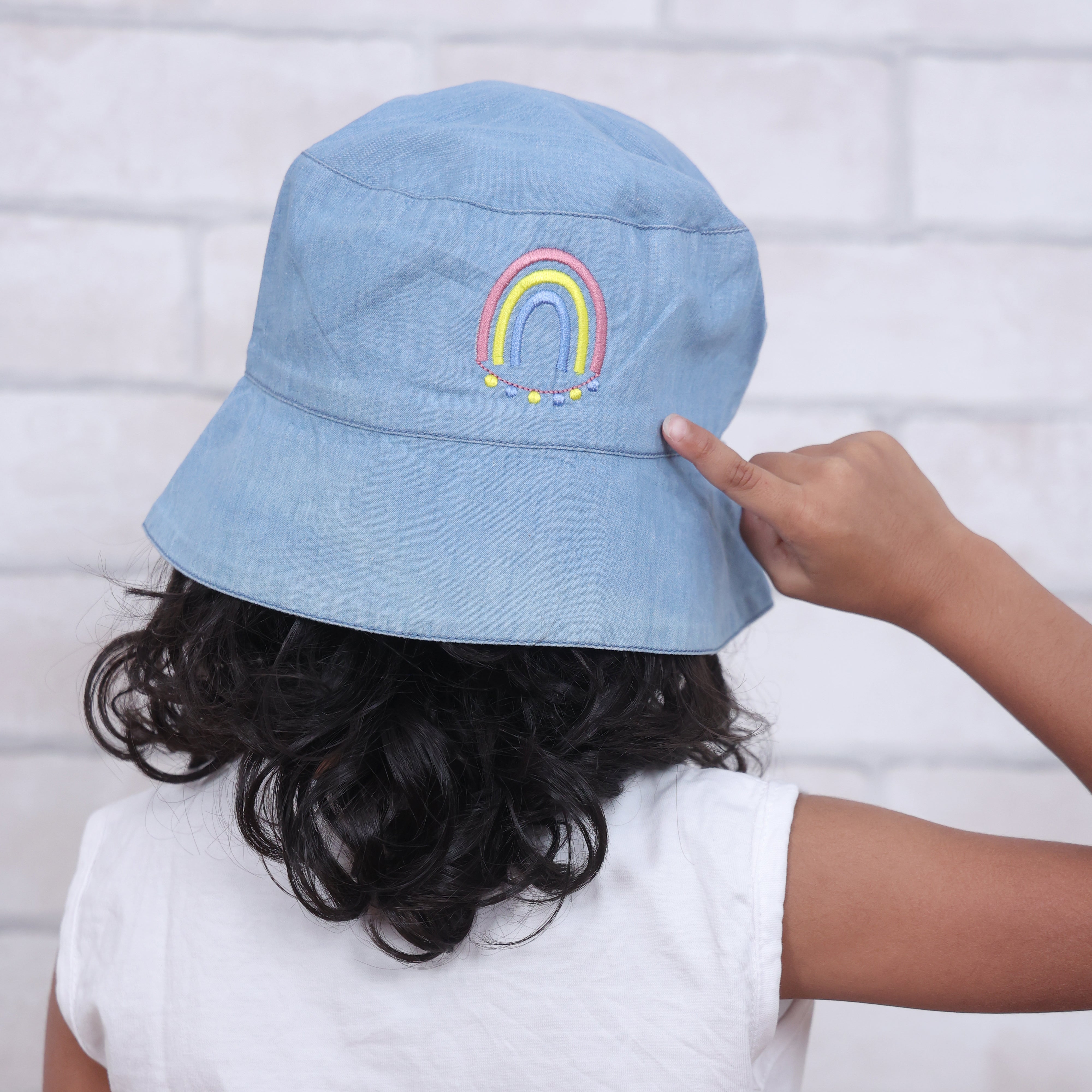 Ooh La Llama Light Denim Bucket Hat