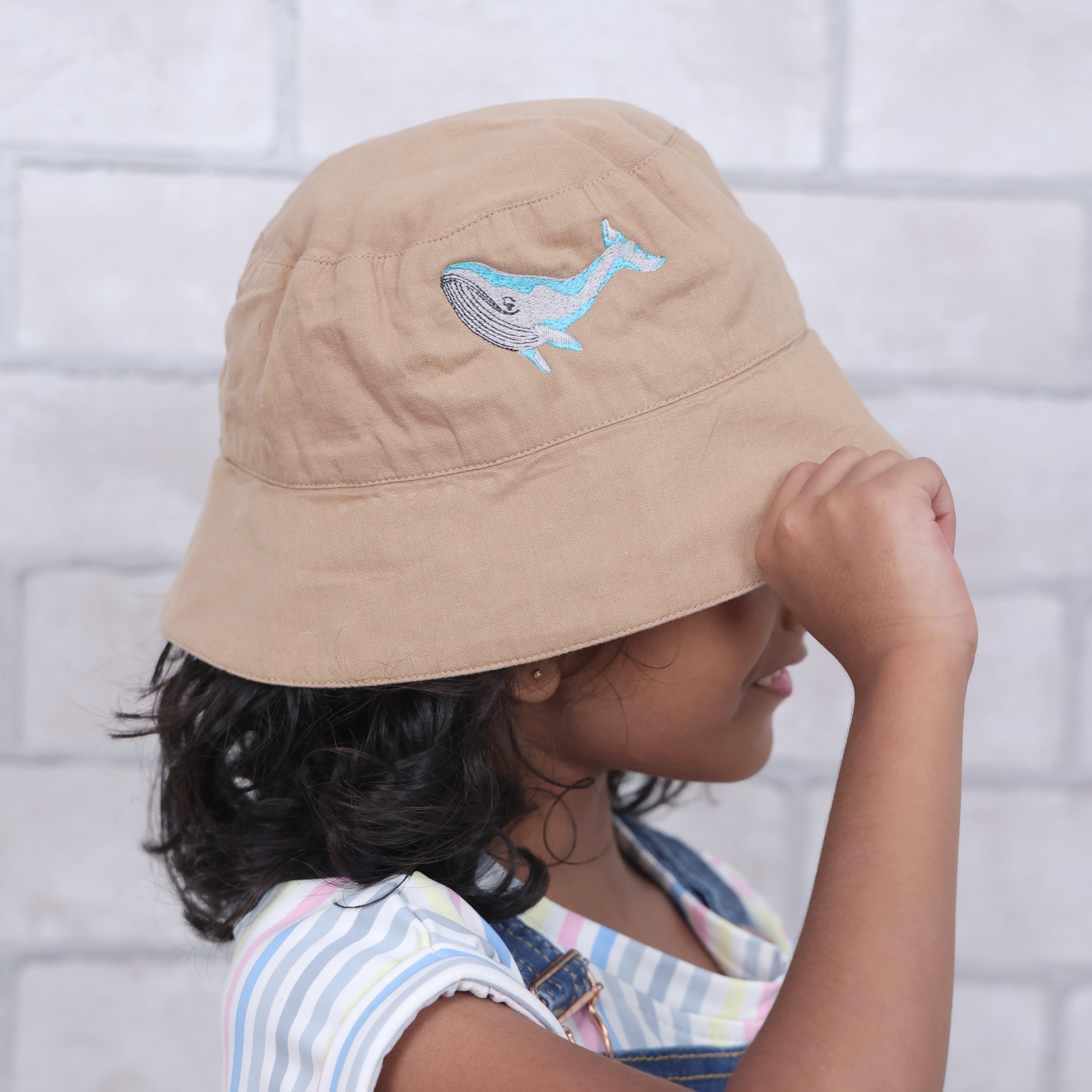 Maritime Magic Brown Cotton Bucket Hat