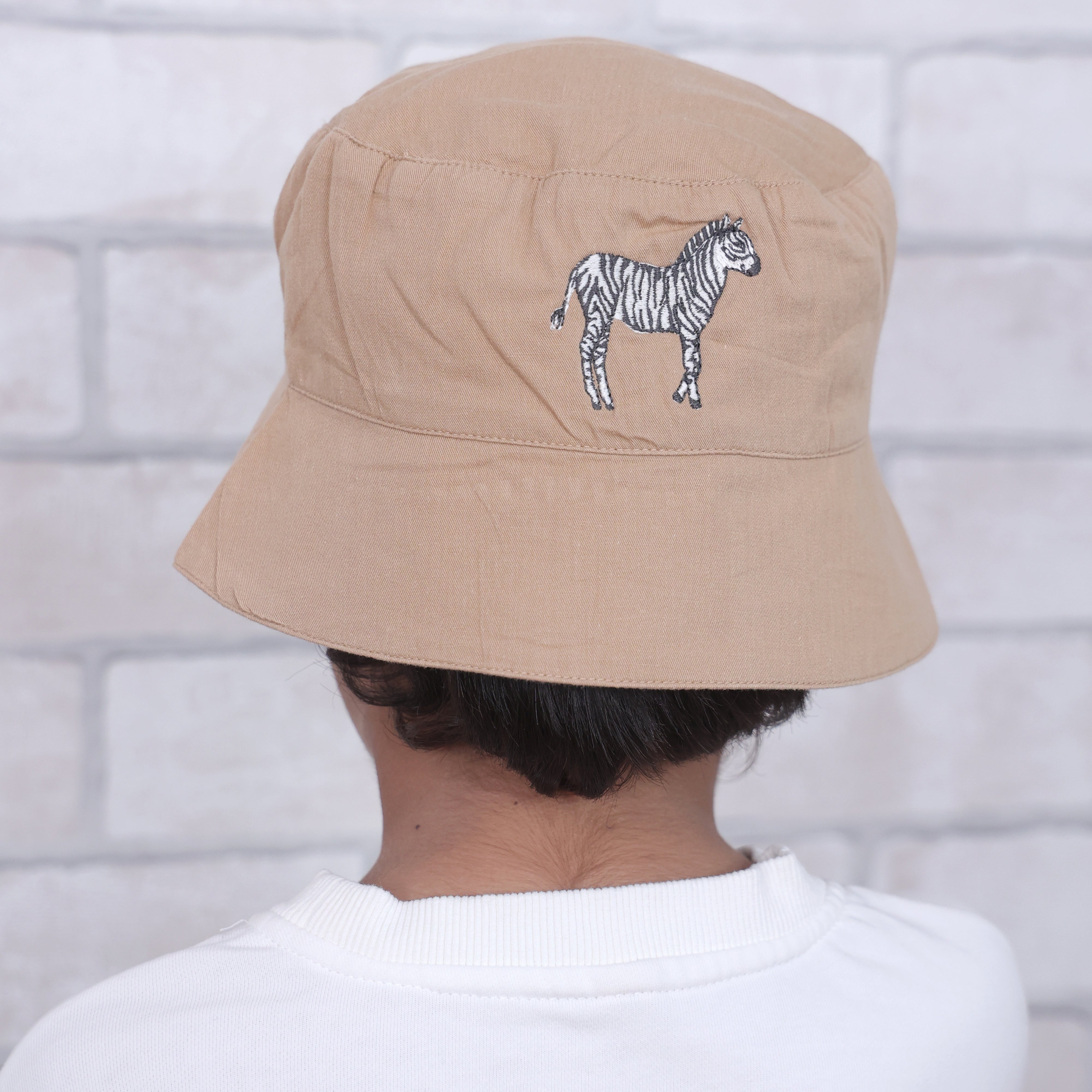 Baby It's A Wild World Brown Cotton Bucket Hat