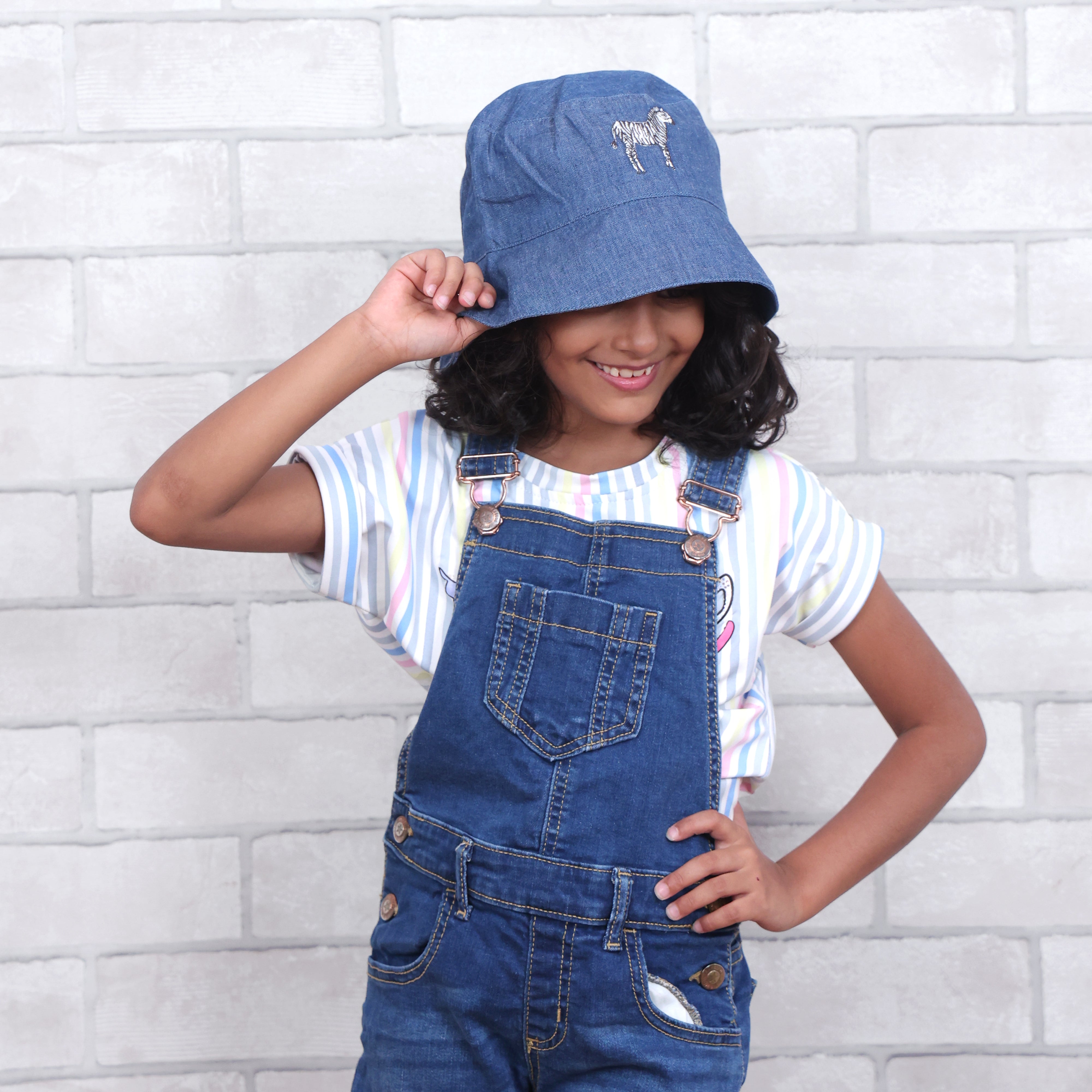 Baby It's A Wild World Dark Denim Bucket Hat