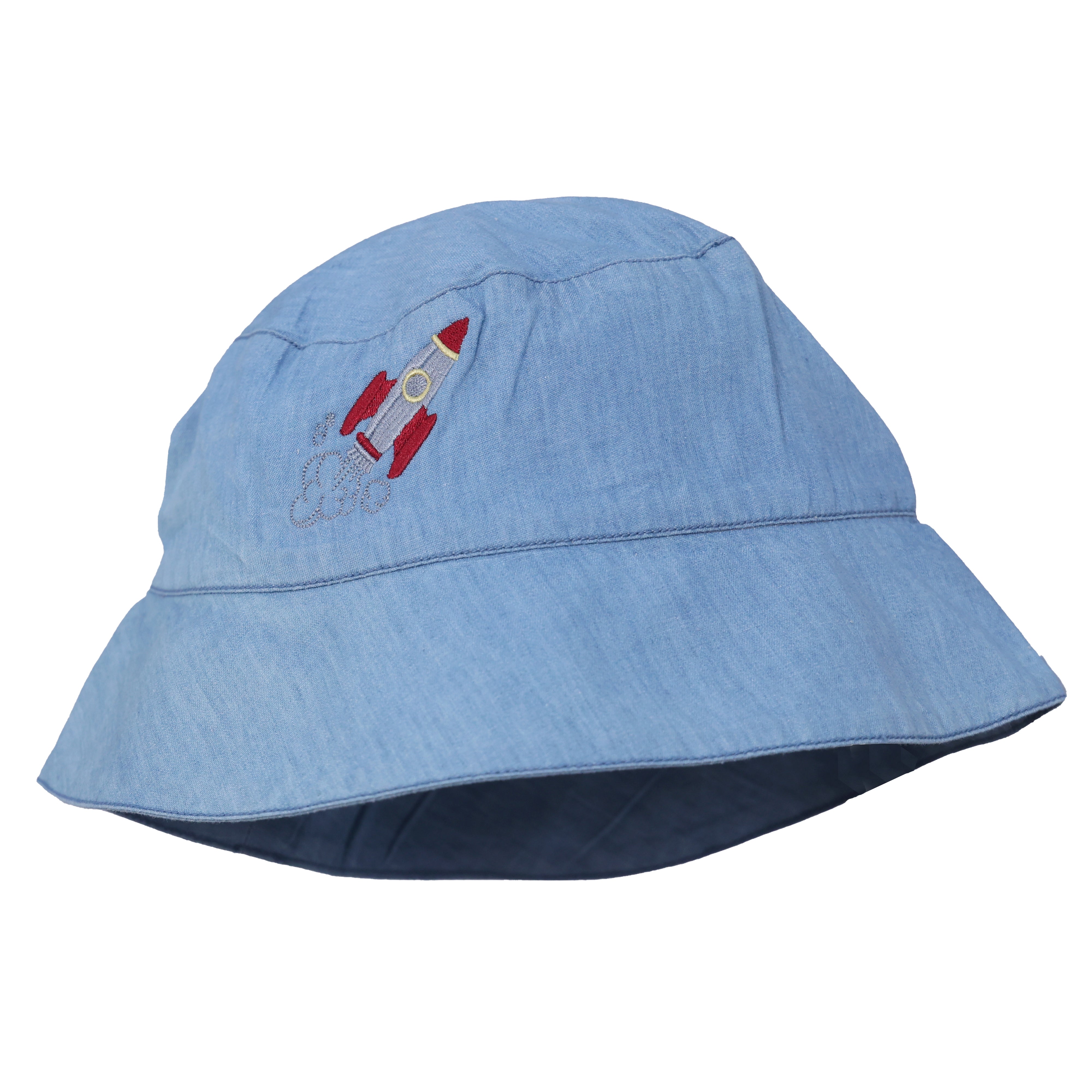 To The Moon And Back Light Denim Bucket Hat