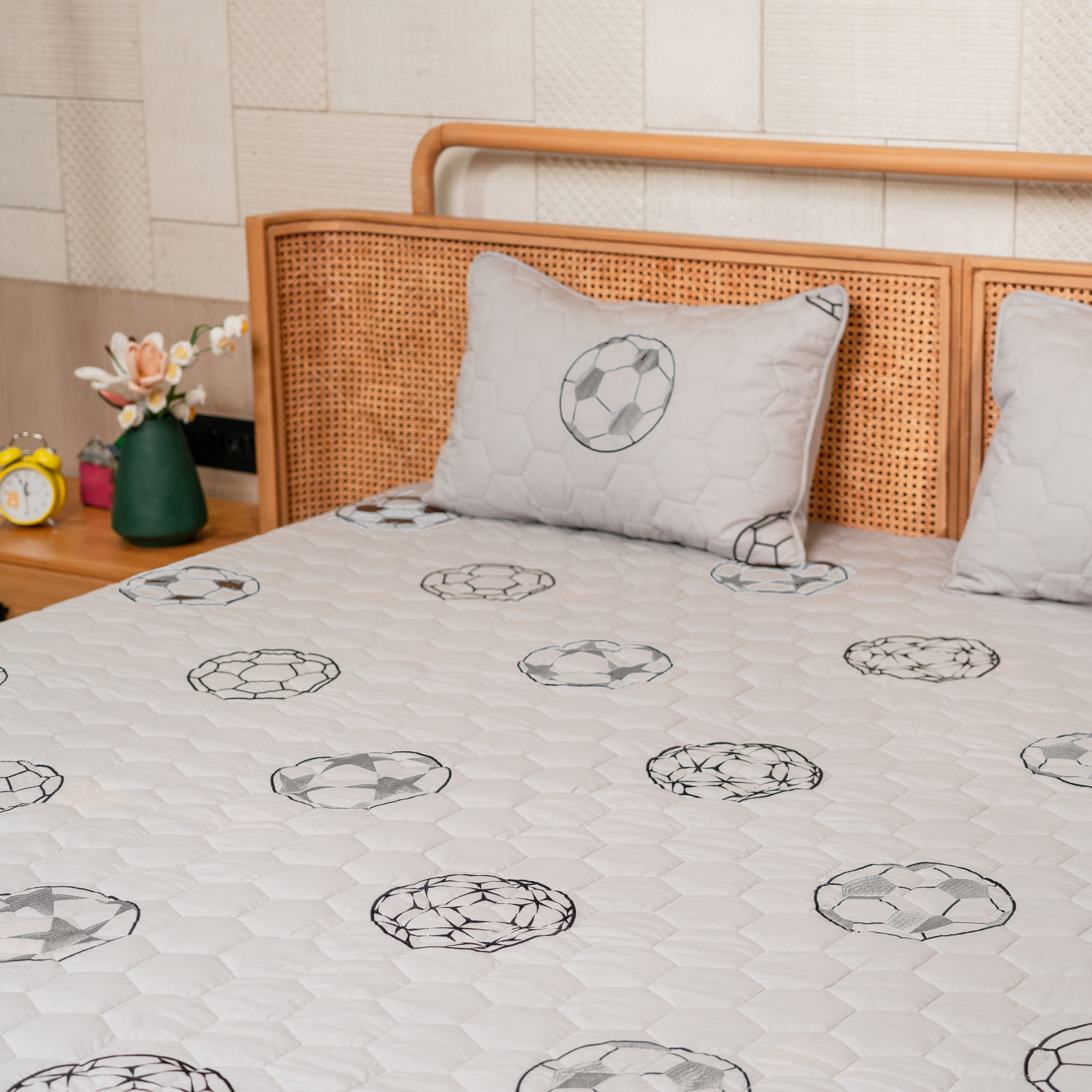 The Game Plan Grey Bedspread Set