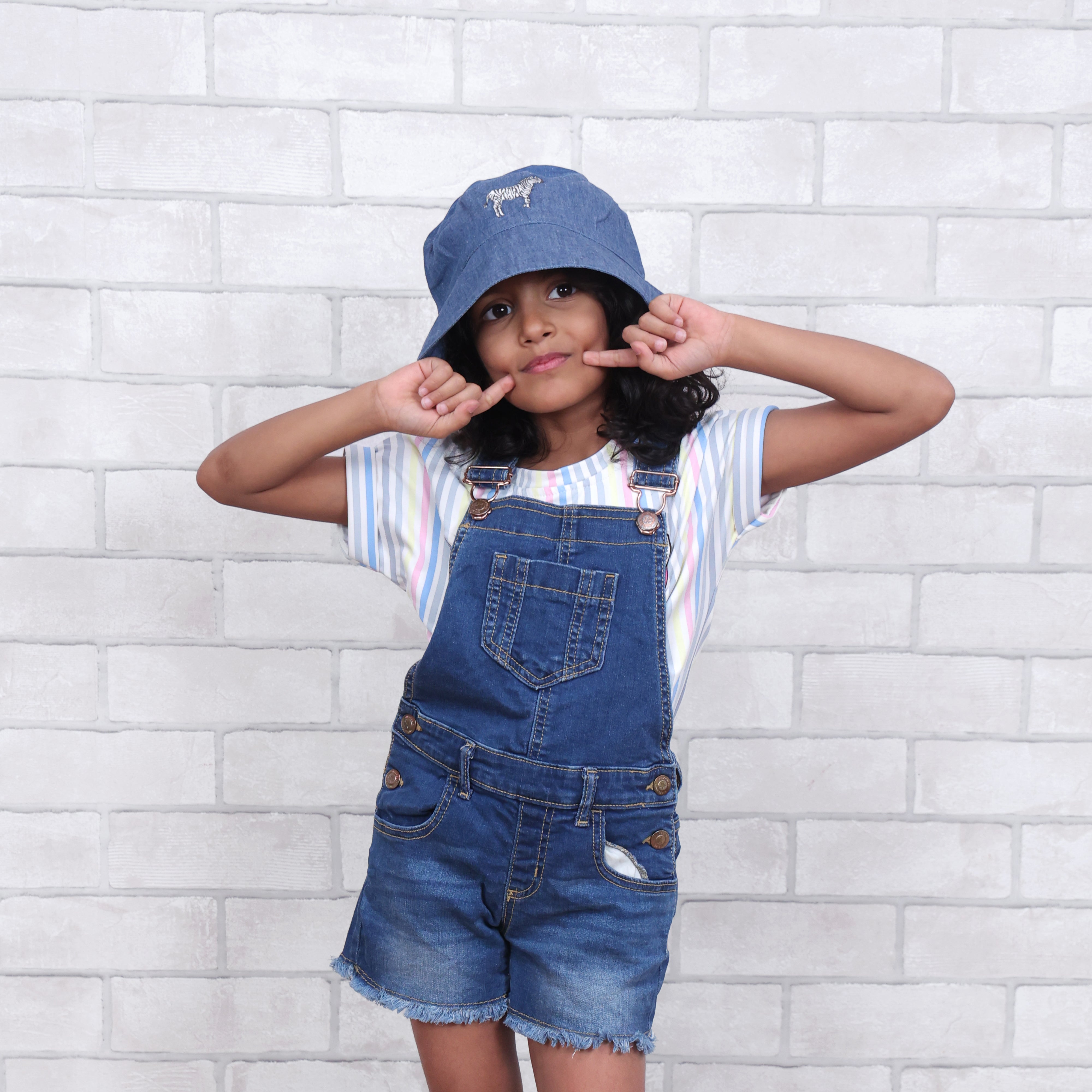 Baby It's A Wild World Dark Denim Bucket Hat