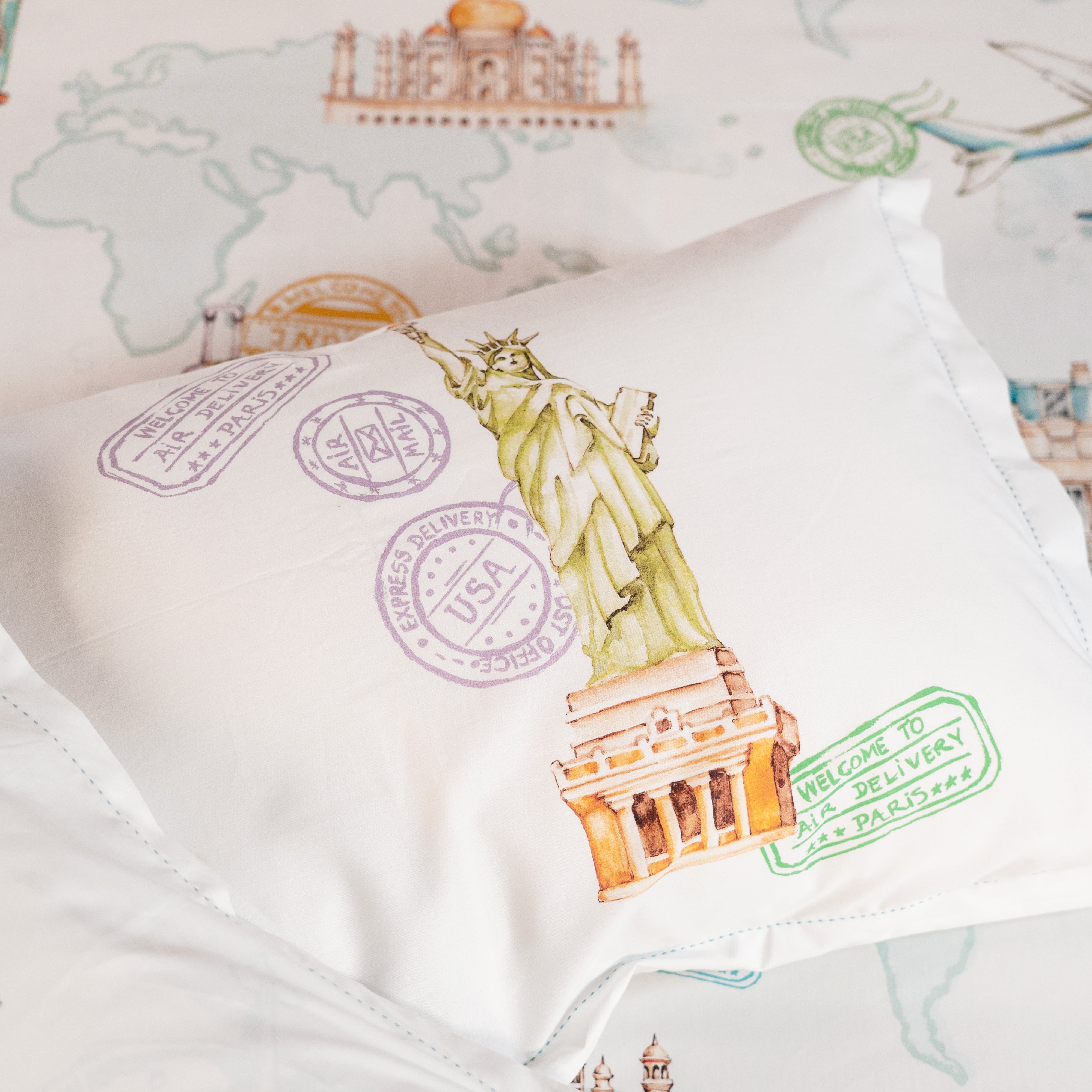 Passport To Wonderland Pillow Cover