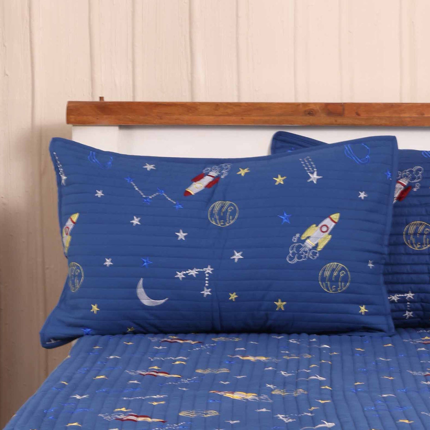 To The Moon And Back Quilted Pillow Cover