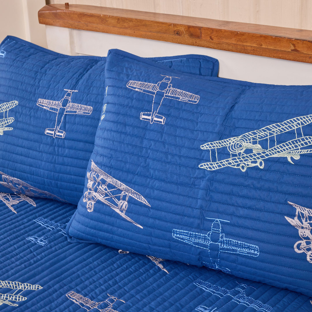 Fly Away With Me Navy Blue Bedspread Set