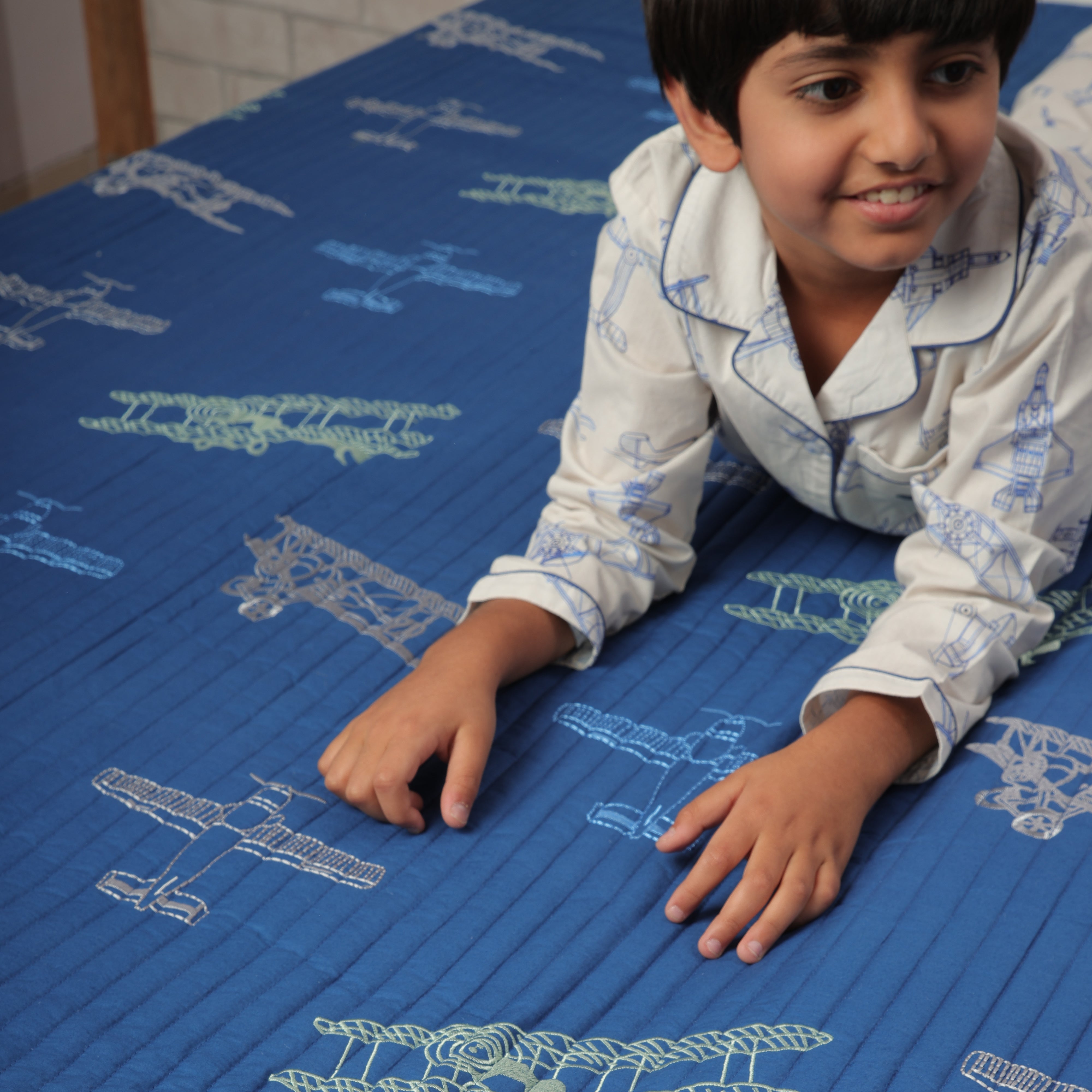 Fly Away With Me Navy Blue Bedspread Set