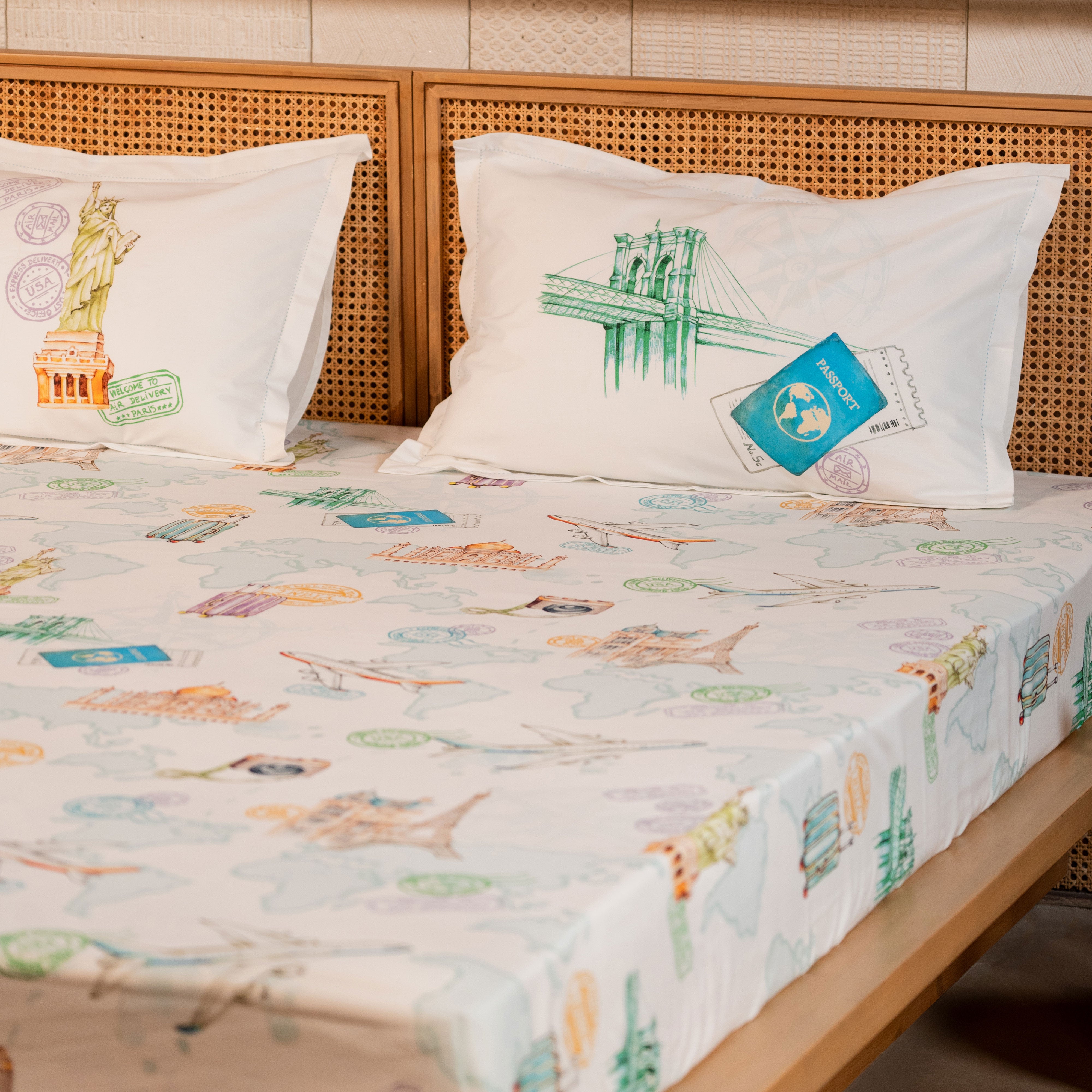 Passport To Wonderland Bed Sheet